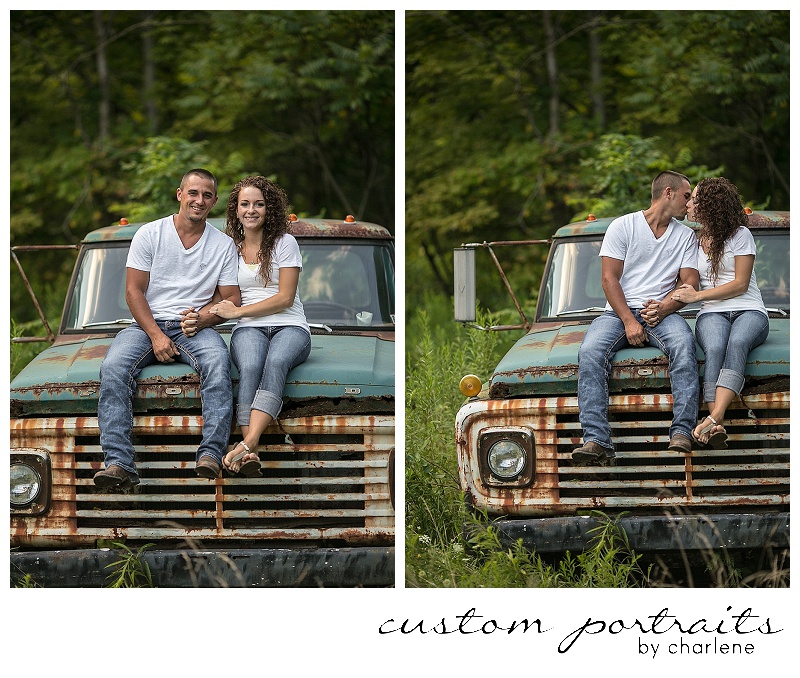 rustic engagement session vintage antique pickup truck couples pose ideas engagement session posing pittsburgh wedding photographer (13)
