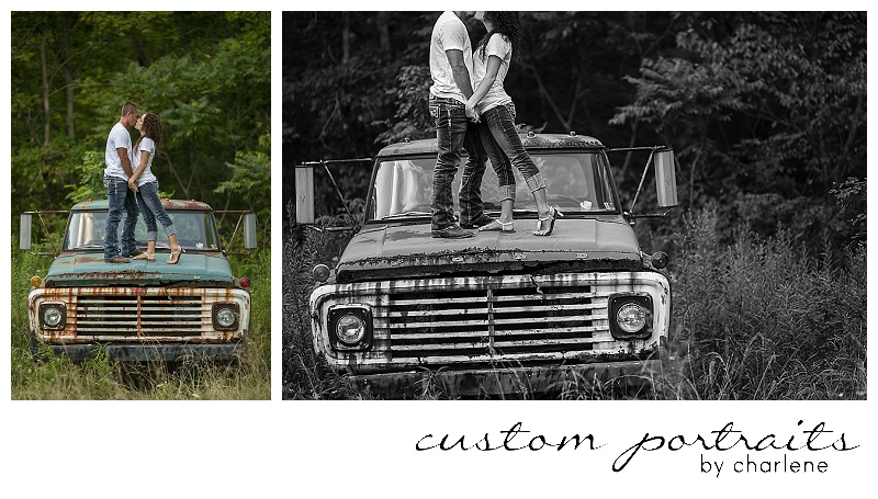 rustic engagement session vintage antique pickup truck couples pose ideas engagement session posing pittsburgh wedding photographer (15)