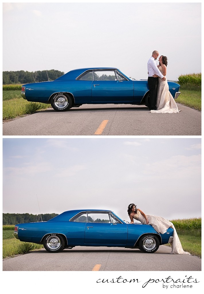 hicksville ohio wedding pittsburgh wedding photographer chevelle bride and groom portraits classic car wedding poses (14)