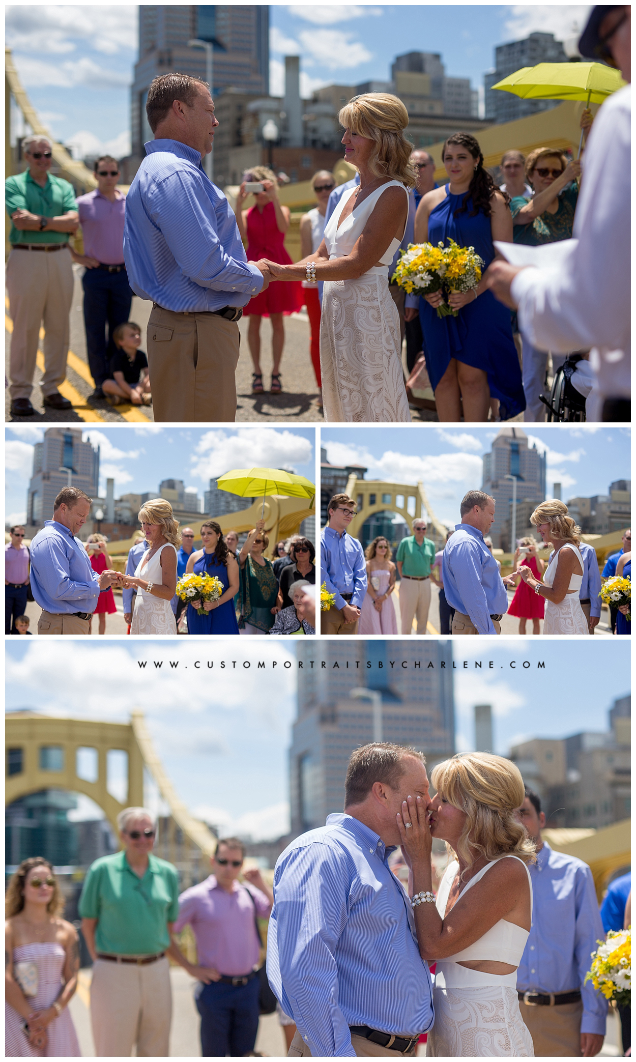 Pittsburgh Wedding Photographer - Roberto Clemente Bridge Wedding - Unique wedding venues Pittsburgh downtown2